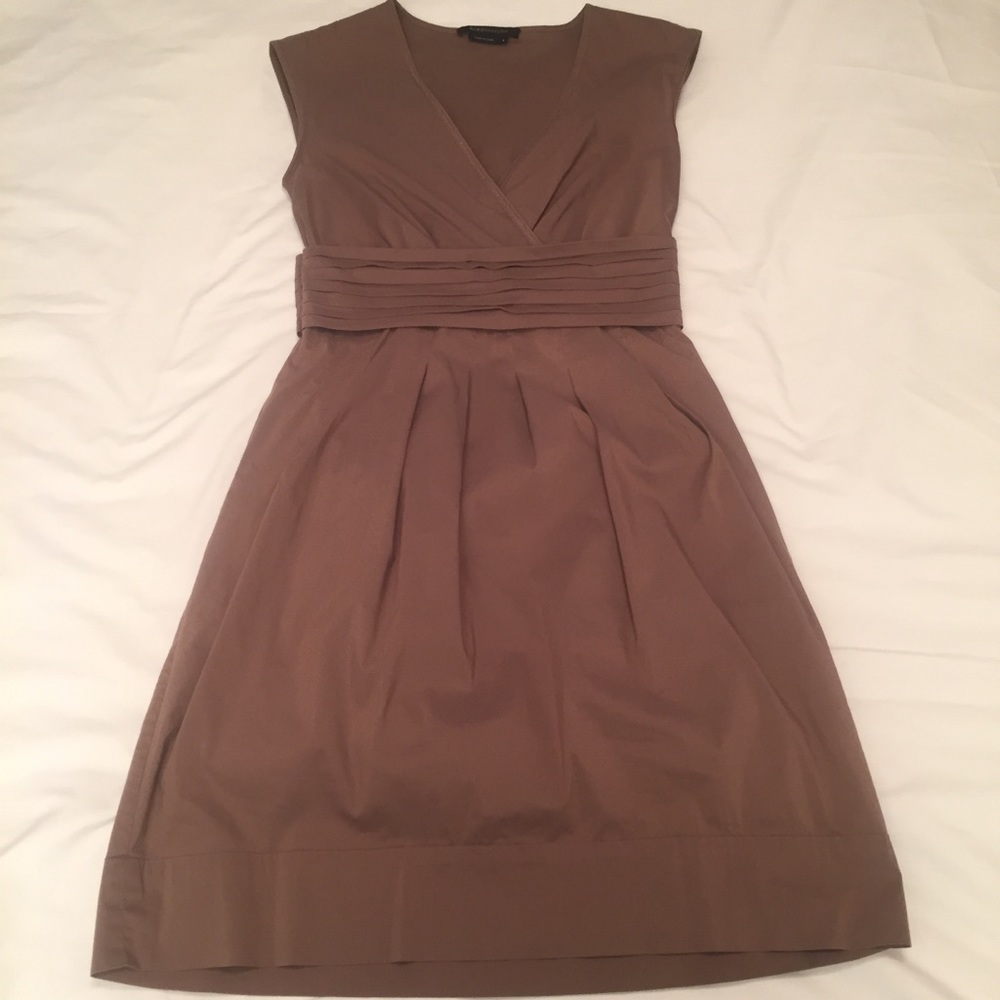 BCBGMaxAzria brown polish cotton stretch dress EUC - Picture 3 of 8